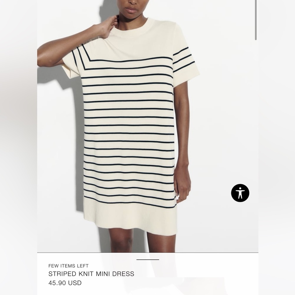 ZARA NWT STRIPED KNIT MINI DRESS